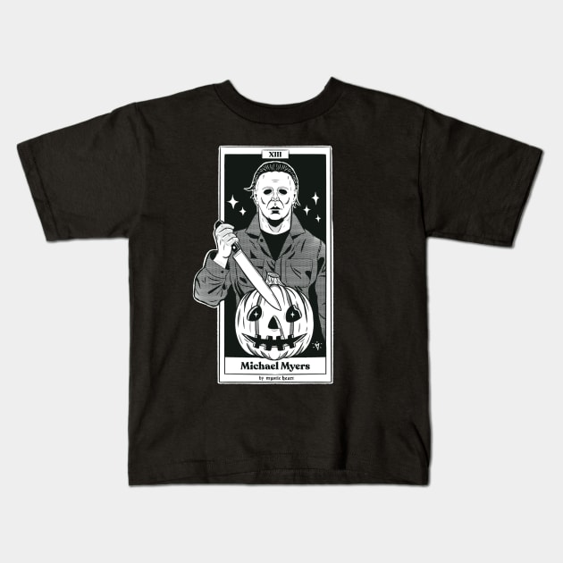 Tarot Michael Myers Kids T-Shirt by Mystic Heart